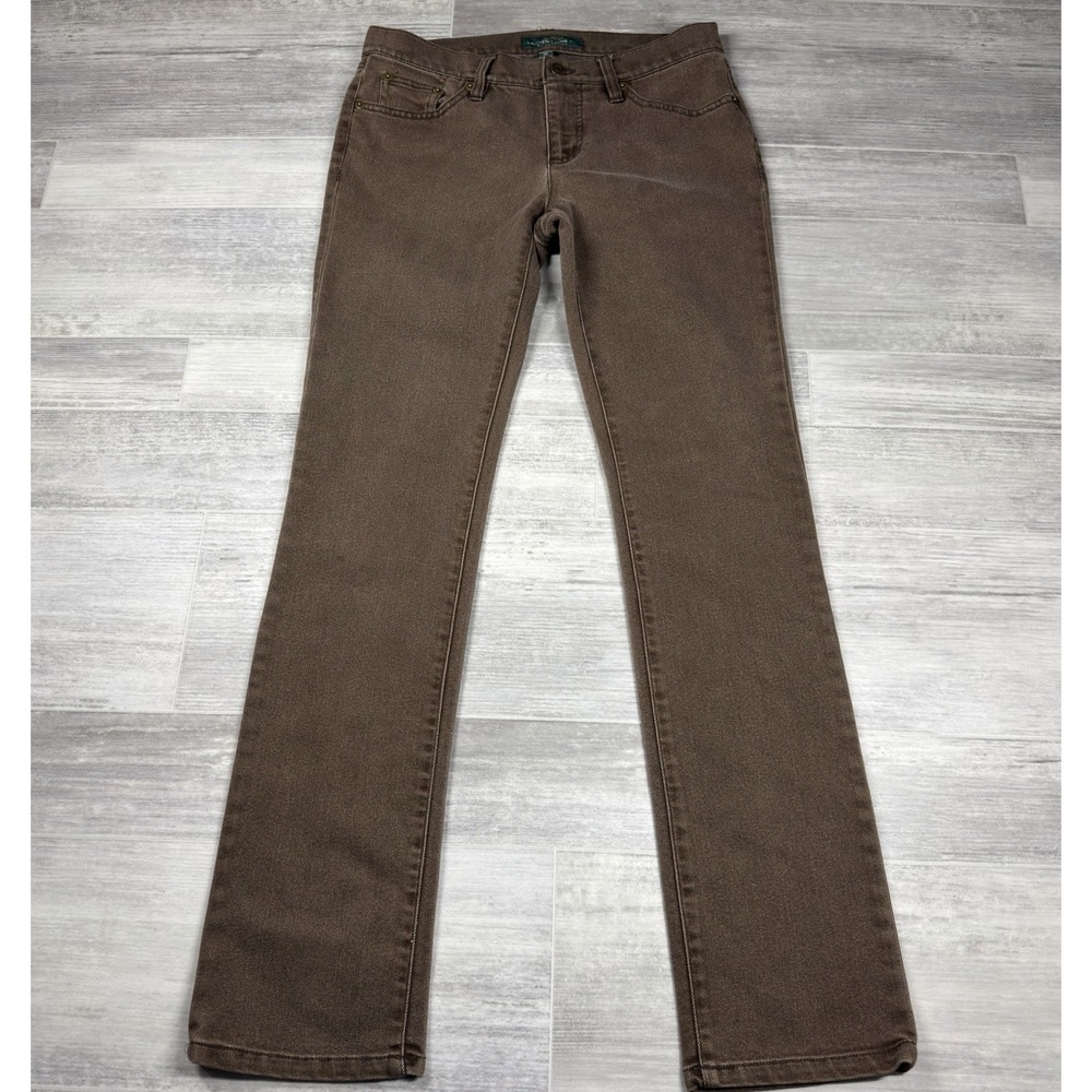 LRL Lauren Ralph Lauren Women's Size 2 Jeans Modern Straight - Gold Brown